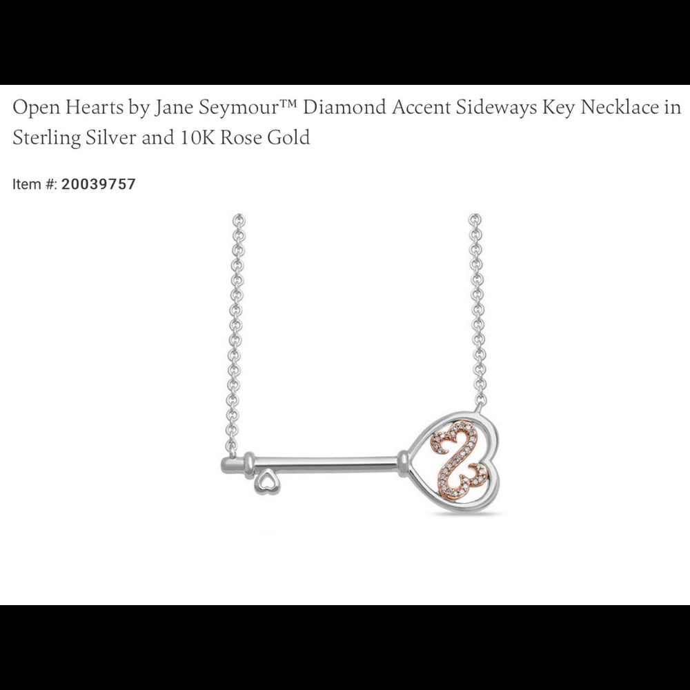 Open Hearts Diamond Accent Key Necklace